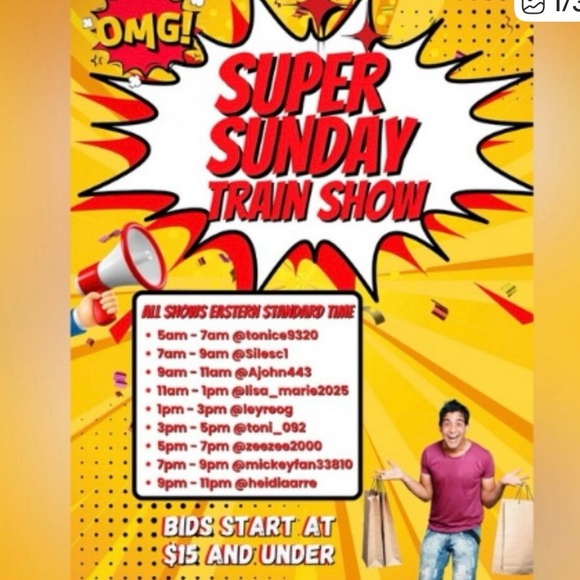 Other - 🦋SUPER SUNDAY TRAIN SHOW
Steals & Deals $15 & Under🦋
@lisa_marie2025